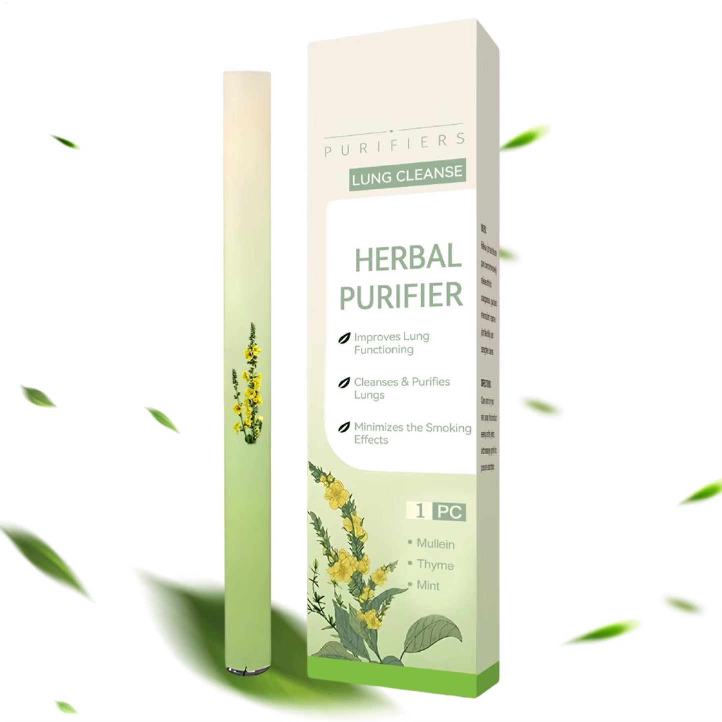 Herbal Diffuser Pen Feltwort Natural Lung Cleansing Purifier Aromatherapy Clear Air Inhaler Breathing Improve Health Care Sticks