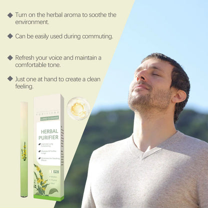Herbal Diffuser Pen Feltwort Natural Lung Cleansing Purifier Aromatherapy Clear Air Inhaler Breathing Improve Health Care Sticks