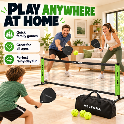 Veltara indoor mini pickleball set gallery image 2, illustrative demo graphic